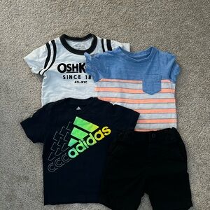Bundled Kids' Black Tees and Short